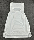 Athleta Womens XXS White Scoop Neck Tank Top Stretch Poplin Sleeveless Shirt