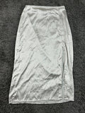 Abercrombie & Fitch Midi Skirt Womens Gray Animal Print Satin Side Slit Sz M
