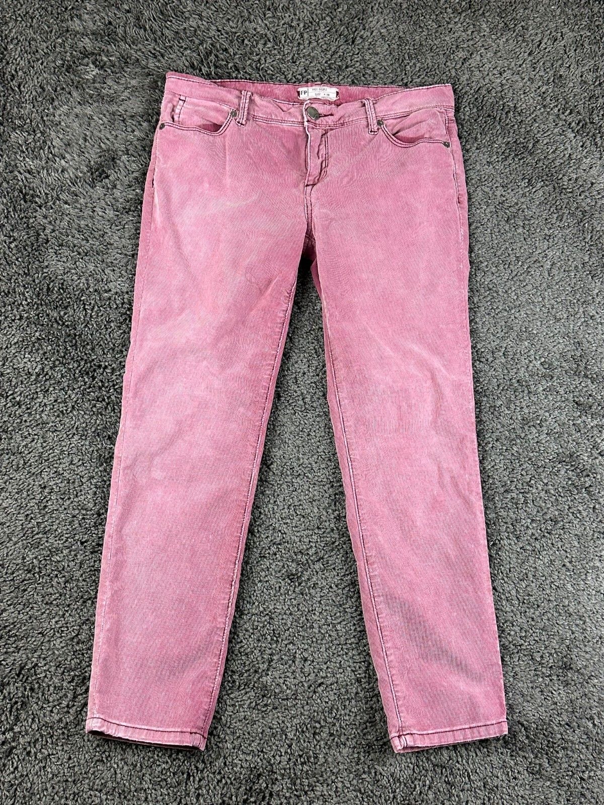 Free People Corduroy Pants Womens Size 28 Pink Slim Fit Stretch Mid Rise Jeans