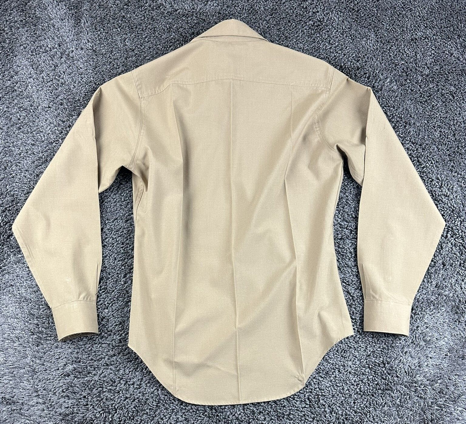 USMC Marine Corps Khaki Long Sleeve Service Shirt DLA Military Wool Blend 15/35
