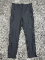 Athleta Wander Slim Pant Black Trek Tech High Rise Back Zip Ankle Slit Sz 4P