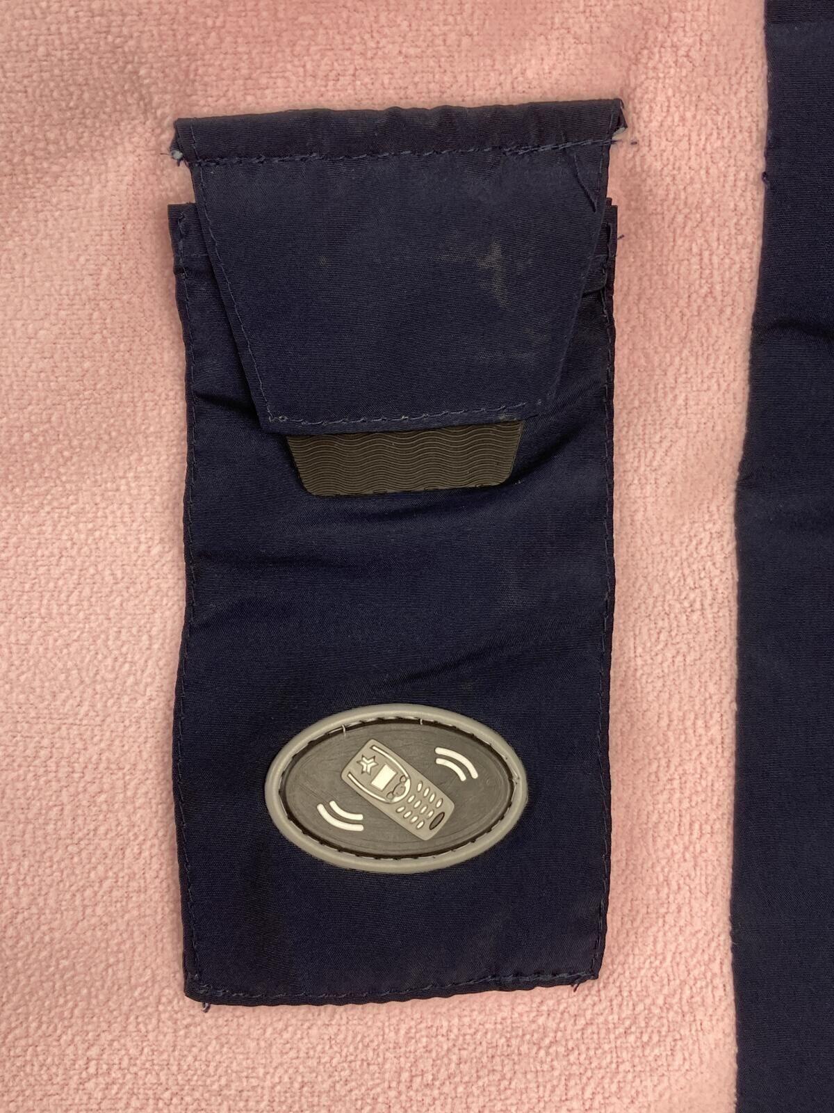 Vintage ZeroXposur Women’s Down Puffer Jacket Navy Pink Green Striped Coat Sz XL