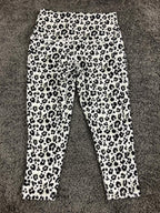 Catherine Malandrino Leggings Women's Black White Animal Print Crop Sz XS