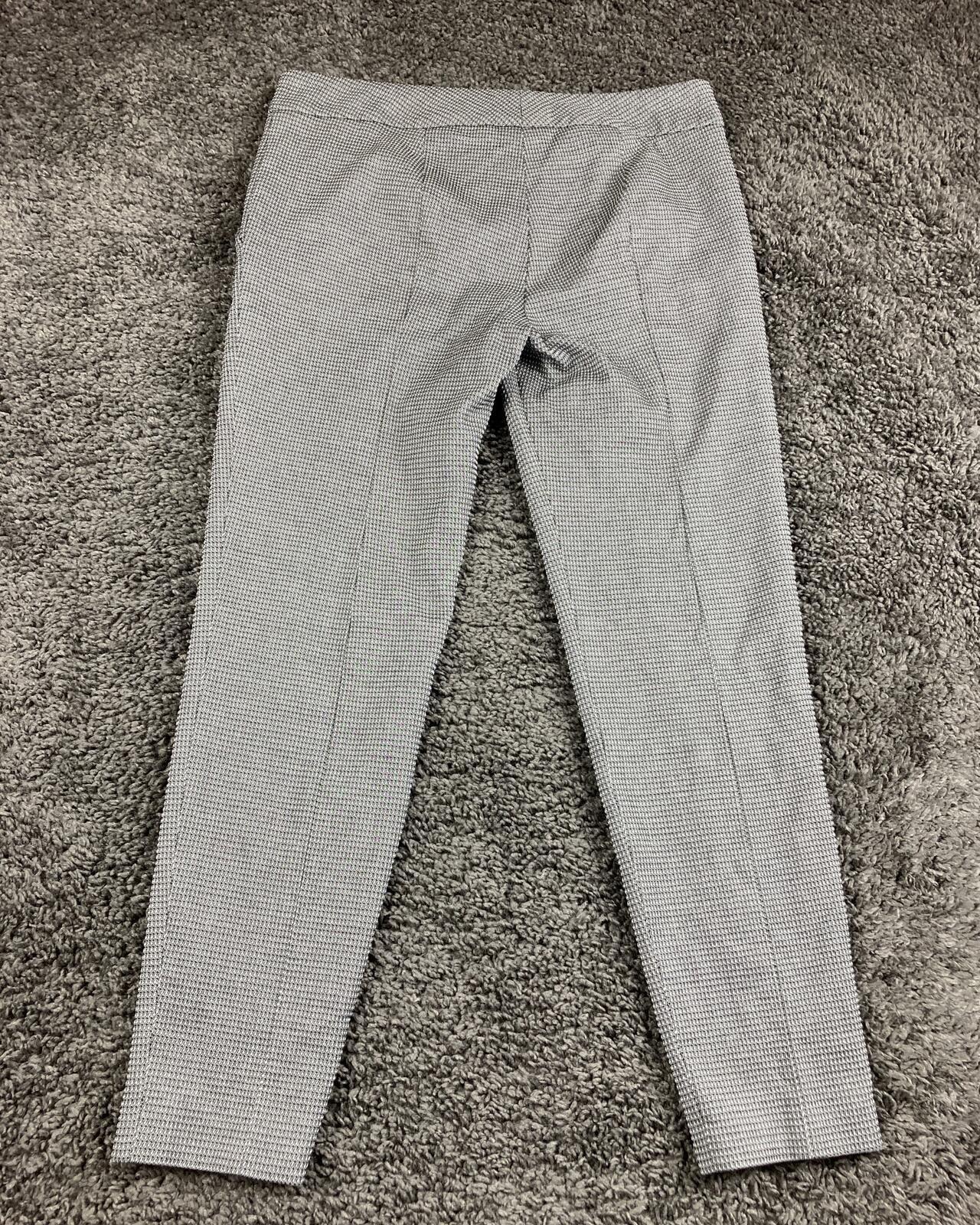 HUGO Hugo Boss Hevas Slim Fit Dress Pants Women’s 6 Grey Micro Check Cropped