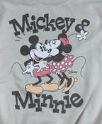 Junk Food Sweatshirt Womens S Mickey Minnie Disney Graphic Pullover Beige