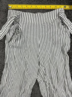 Aritzia Wilfred Faun Pants Womens Striped Wide Leg Cropped Tie Waist Sz XS