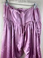 Women's Pink & White 3pc Embroidered Lined Indian Kurta, Pant & Dupatta Set Sz L