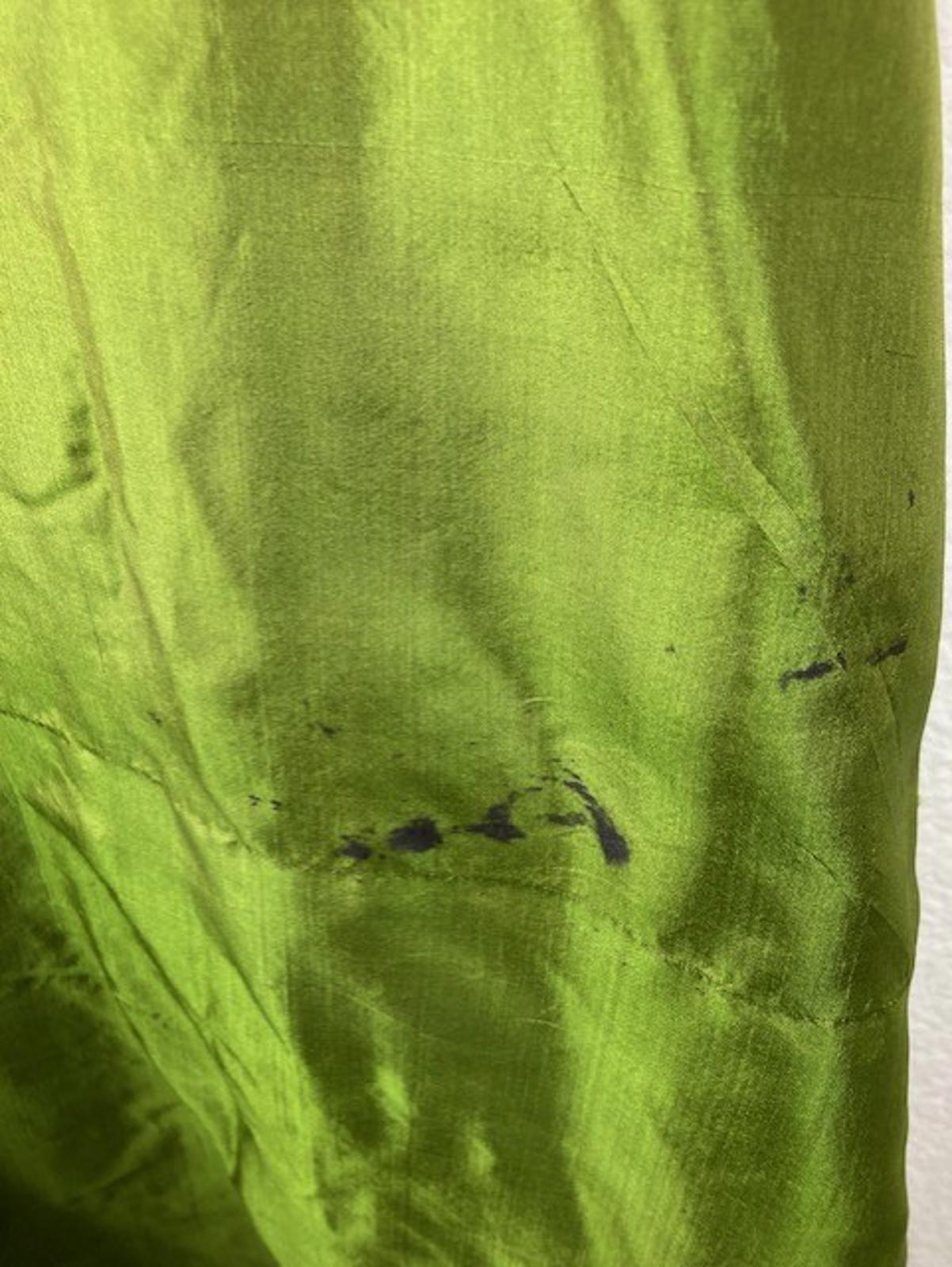 Women's Avocado Green 3pc Embroidered Lined Indian Kurta Pant Dupatta Set Sz L