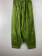 Women's Avocado Green 3pc Embroidered Lined Indian Kurta Pant Dupatta Set Sz L