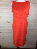 Maggie London Dress Women's orange sleeveless lined shift Size 8 Petite Linen